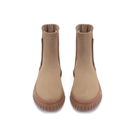 Knit Chelsea Ankle Boots - Mocha