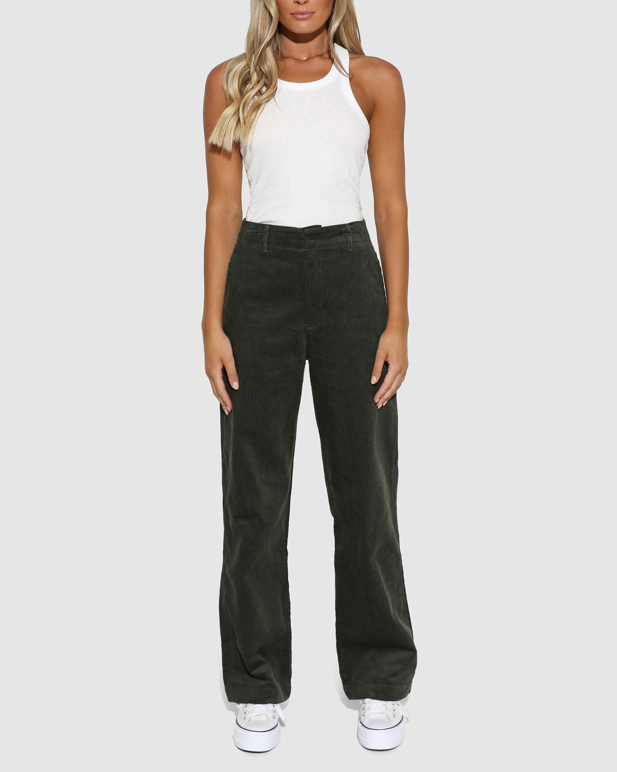 Lost In Lunar Women's Tiffany Cord Pants - Khaki