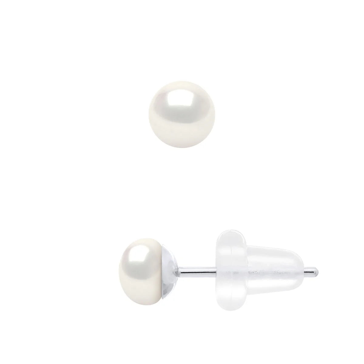 Earrings Freshwater Pearl White White Gold 4-5mm