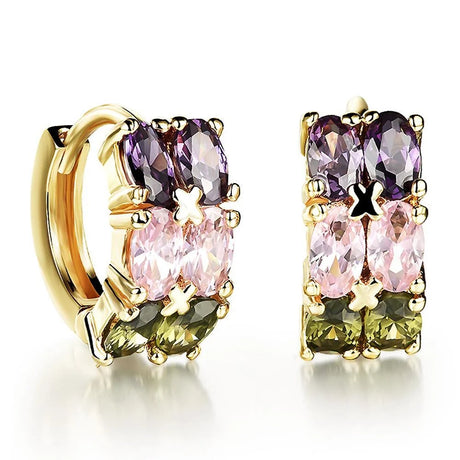 Bullion Gold Huggie Earrings Madeline Gold