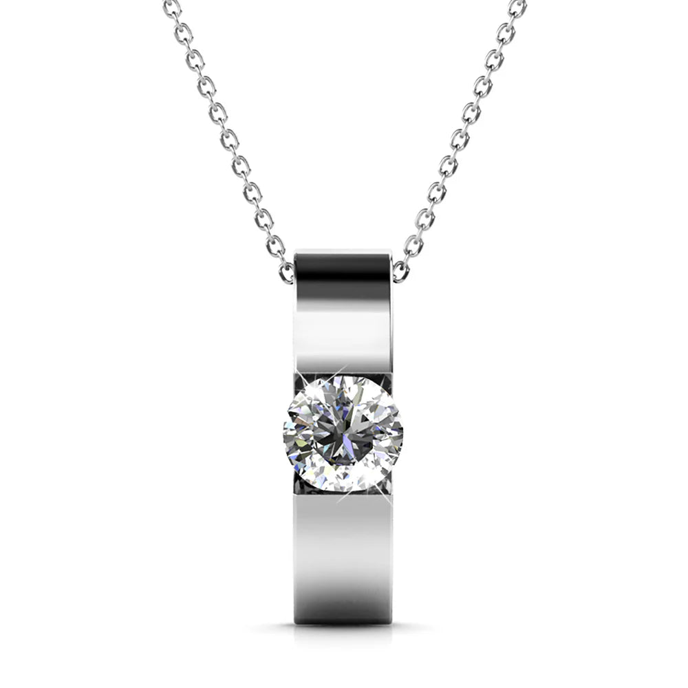 Krystal Couture Shine Bright Pendant Necklace in White Gold Embellished with SWAROVSKI Crystals