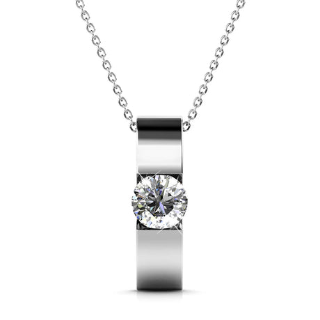 Krystal Couture Shine Bright Pendant Necklace in White Gold Embellished with SWAROVSKI Crystals