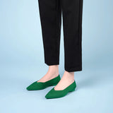 Charlotte Casual Pointed Toe Commuter Flats - Green