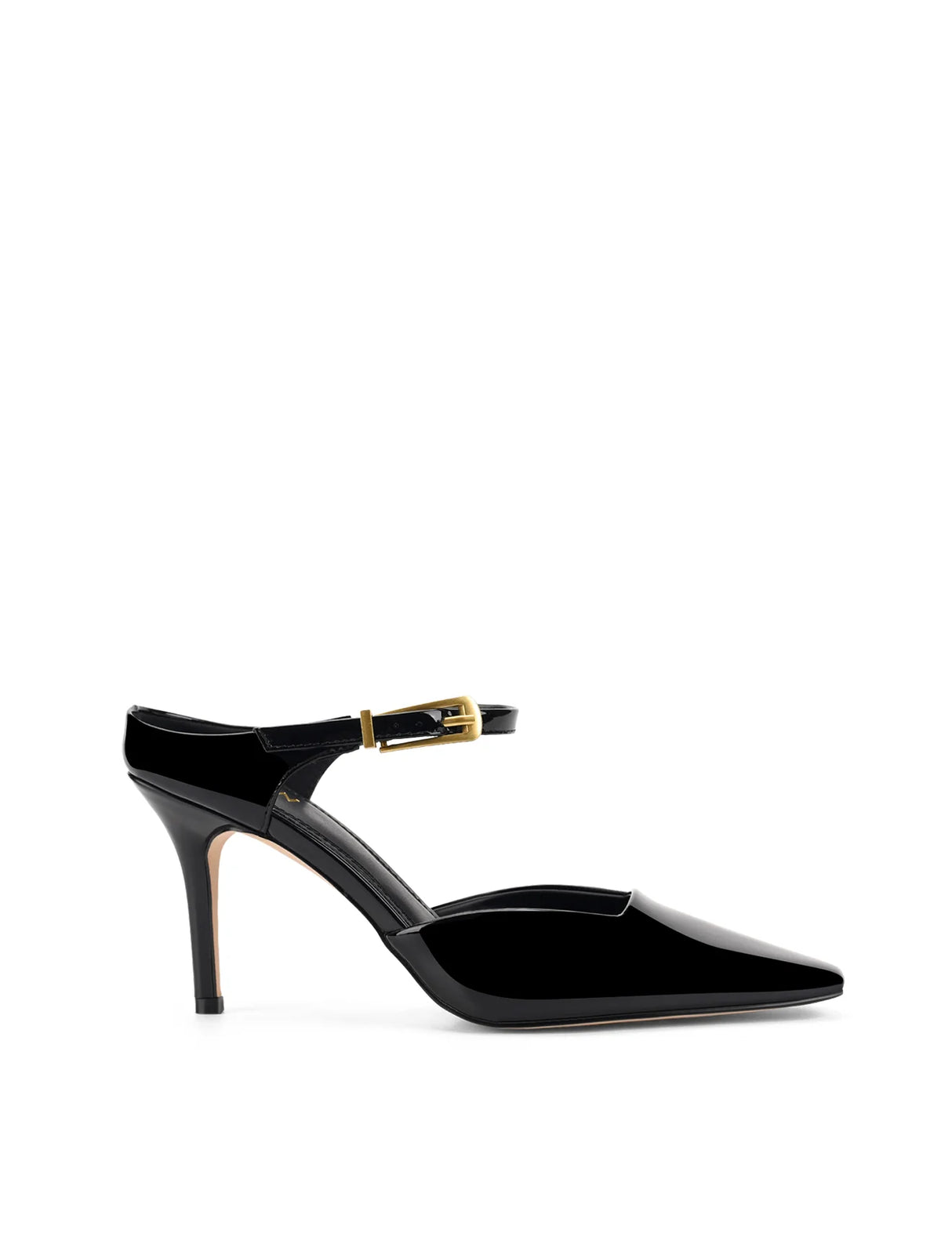 Siren Closed Toe Mules - Black Patent Leather