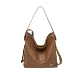 Nalandu Vintage Leather Slouchy Tote Bag - Brown
