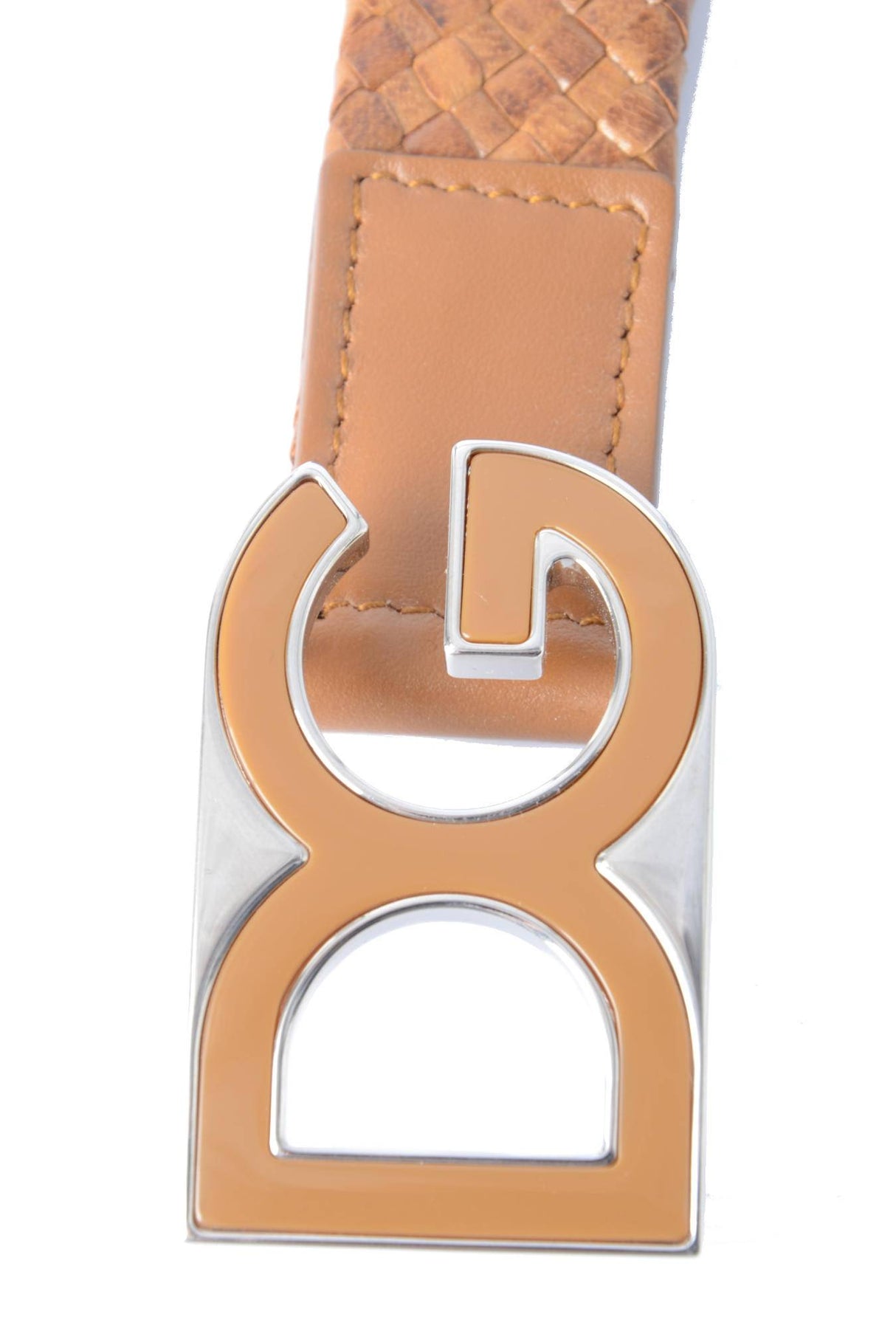 Dolce & Gabbana Men Braided Leather DG Buckle 3cm Belt