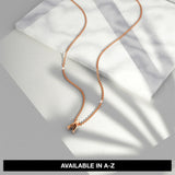 Bullion Gold Initials Brick Alphabet Letter Necklace Rose Gold Layered Steel Jewellery