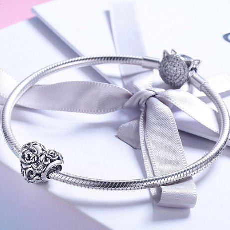 Solid 925 Sterling Silver Rosie Heart Charm