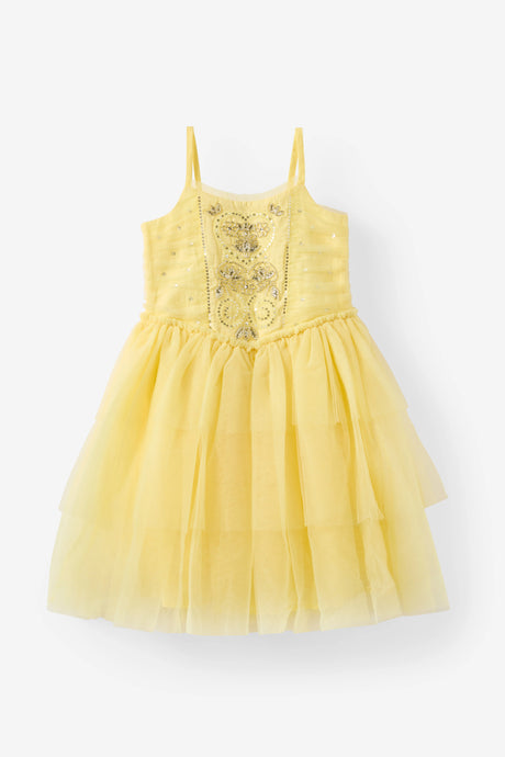 Cotton On Kids Girls Isabella Dress Up Dress - Baby Yellow/Heart Sparkle