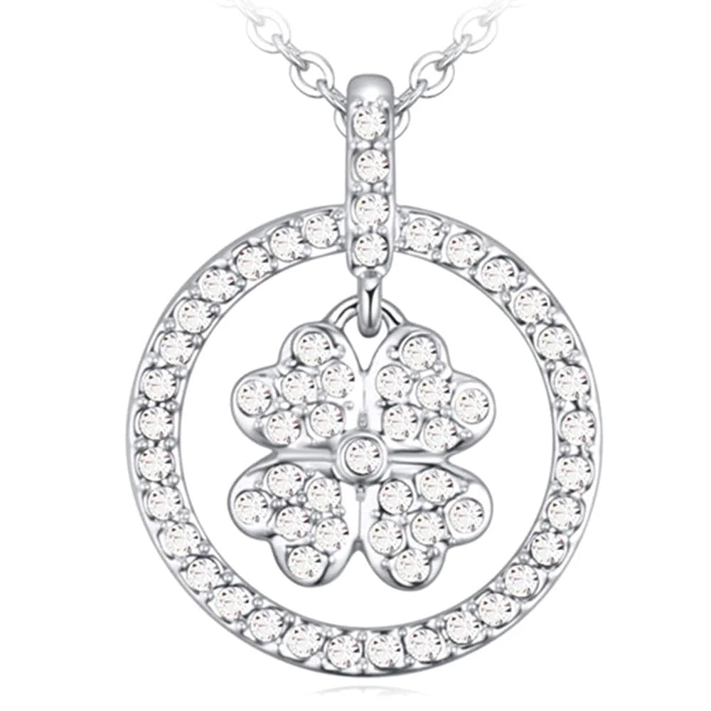Krystal Couture Saturn Clover with Crystal Necklace Embellished with SWAROVSKI Crystals