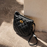 Nalandu Vault Quilted Leather Crossbody Shoulder Bag - Black