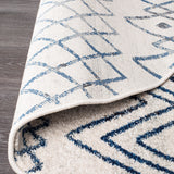 Oasis 453 White Blue Round Rug
