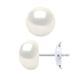 Manufacture Royale Earrings Prestige Button Freshwater Pearl White White Gold 8-9mm