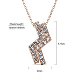 Krystal Couture Zigzag Pendant Necklace in Rose Gold Embellished with SWAROVSKI Crystals