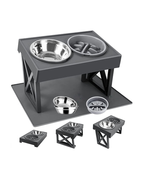 Pet Food Bowl Pet Feeder Water Bowl Adjustable Height Elevated Dog Cat Food Bowl