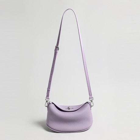 Pebbled Calfskin Half-Moon Hobo - Lilac