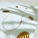 Bullion Gold Bold Alphabet Letter Initial Charm Necklace in Rose Gold Tone