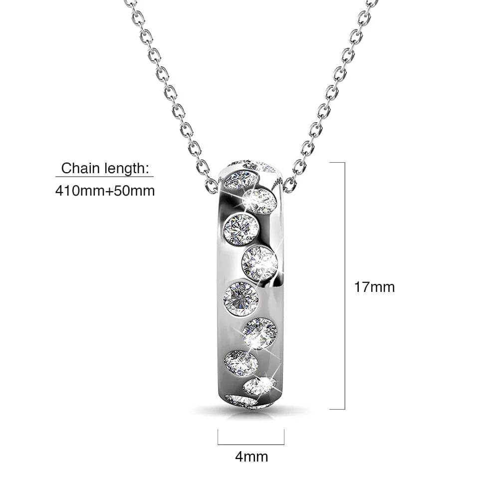 Krystal Couture Ecliptic Pendant Necklace in White Gold Adorned with SWAROVSKI Crystals
