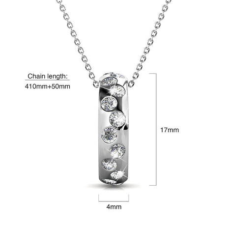 Krystal Couture Ecliptic Pendant Necklace in White Gold Adorned with SWAROVSKI Crystals