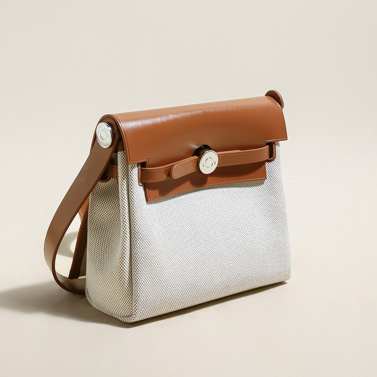 Monet Mini Canvas & Leather Crossbody Bag - Brown