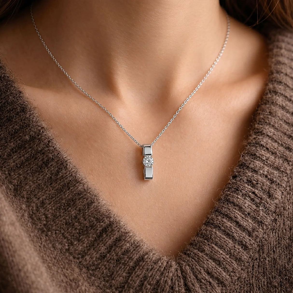 Krystal Couture Shine Bright Pendant Necklace in White Gold Embellished with SWAROVSKI Crystals