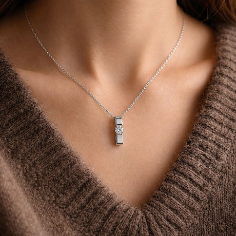Krystal Couture Shine Bright Pendant Necklace in White Gold Embellished with SWAROVSKI Crystals