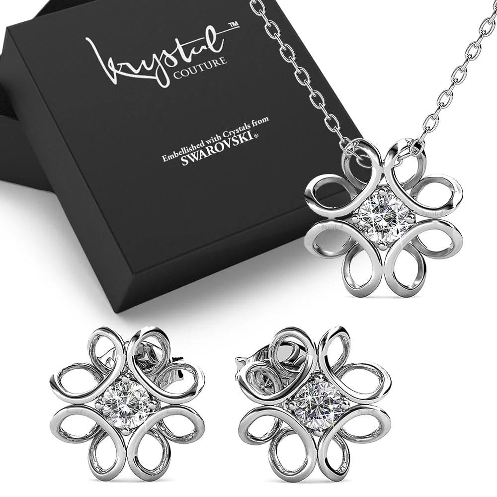 Boxed Hologram Necklace and Earrings Sets Embellished with SWAROVSKI® Crystals