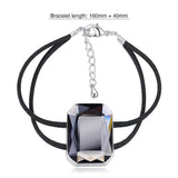 Krystal Couture Emerald-Cut Crystal Double Strap Bracelet Embellished with Swarovski Crystals