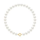 Bracelet Semi-Round Freshwater Pearl White