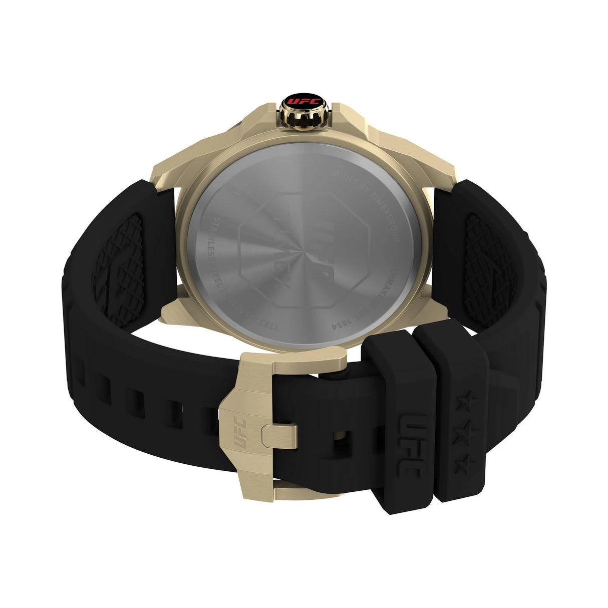 Timex UFC Prospect 46Mm Black Dial With Gold Tone Case & Black Silicone