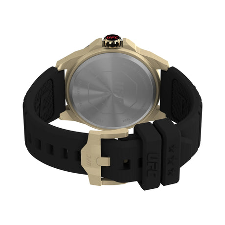 Timex UFC Prospect 46Mm Black Dial With Gold Tone Case & Black Silicone