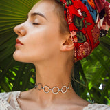 Bullion Gold Open Circle Choker Necklace