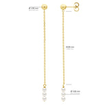 Earrings Trio - Natural Pearl White - Longueur 18 cm