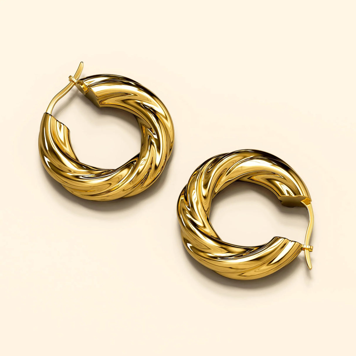 Bullion Gold Celia Rope Twisted Hoop Earrings