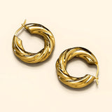 Bullion Gold Celia Rope Twisted Hoop Earrings