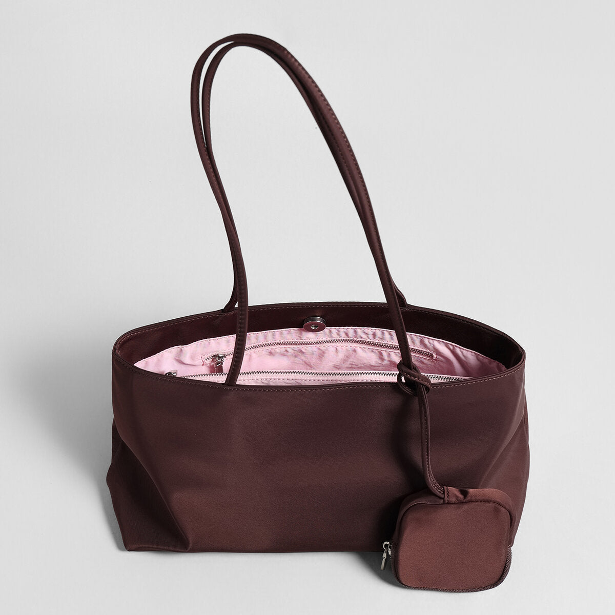 Nylon Tote Bag - Chocolate