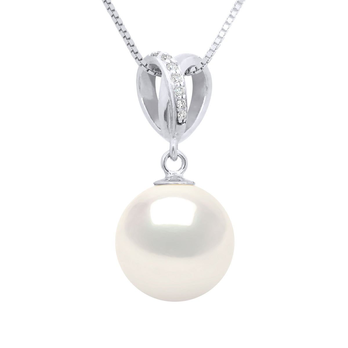 Pendant Double Knot White Gold - Natural White - Longueur 42 cm