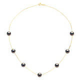 Necklace Real 7 Real Cultured Tahiti Pearls Passing Through Round 7-8 mm - Longueur 42 cm