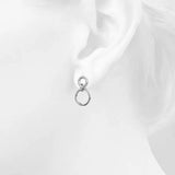 Krystal Couture Orbit of Radiance Earrings Embellished with SWAROVSKI Crystal in White Gold