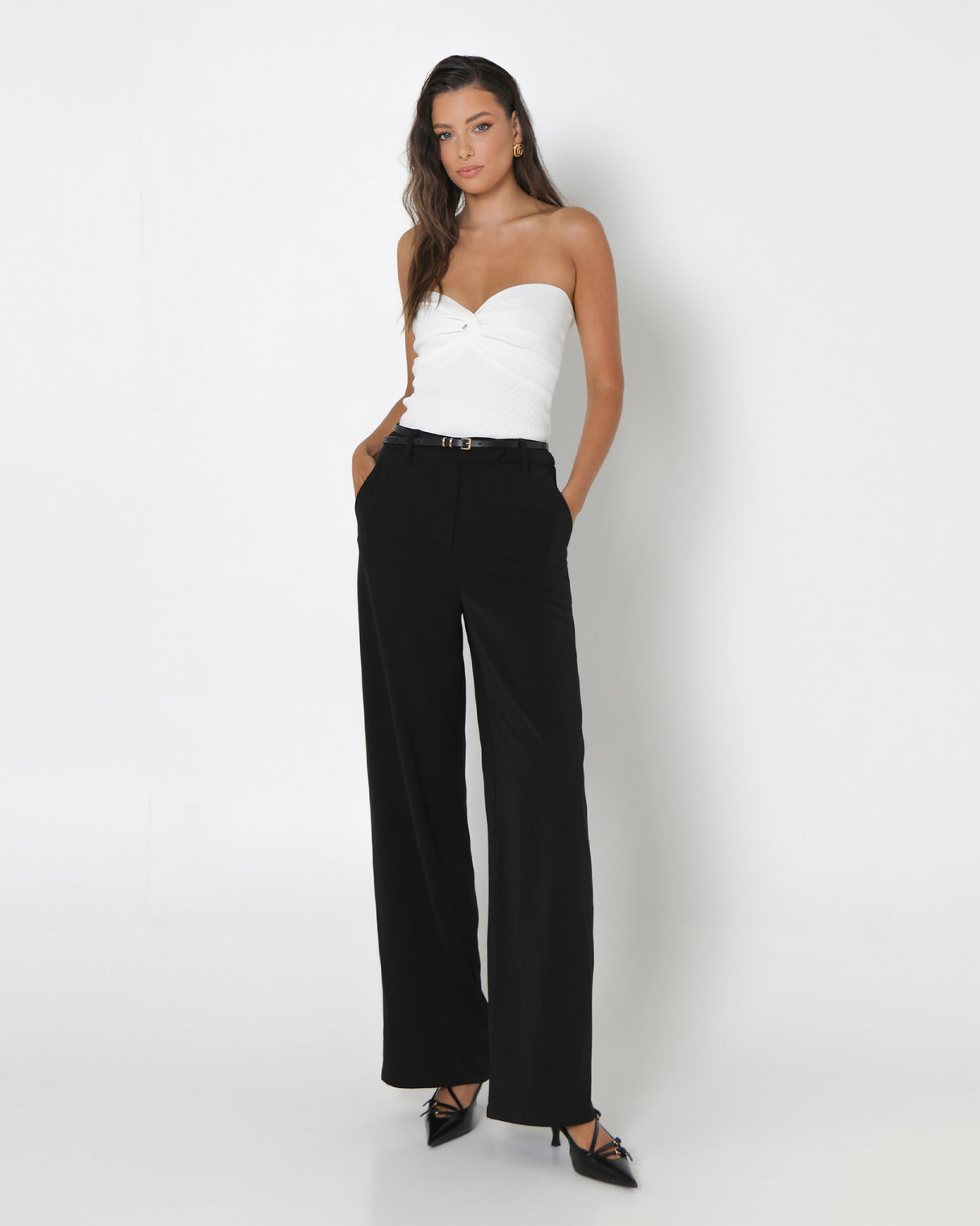Madison The Label Mae Knit Top - White