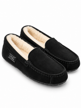 Australian Leather Ugg Classic Moccasin Slippers - Black - AU6