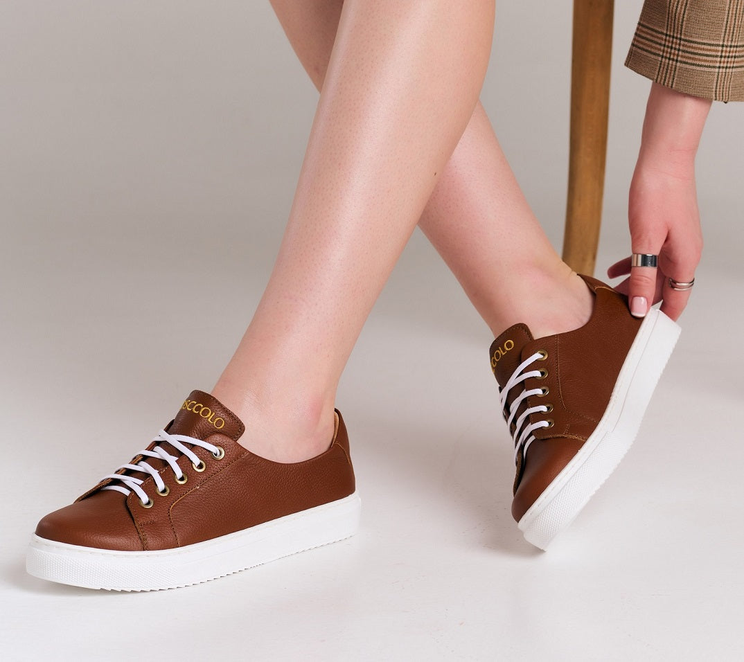 Bosccolo Womens Sneakers - Brown/White