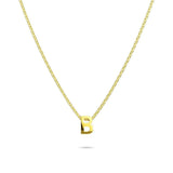 Bullion Gold Initials Brick Alphabet Letter Necklace Gold Layered Steel Jewellery