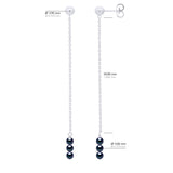 Earrings Trio - Black "Tahitian Style" - Longueur 42 cm