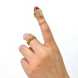 Adjustable Rebecca Crystal Generosity Gold Pinky Nail Ring