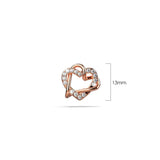 Krystal Couture Intertwined Love & Hearts Rose Gold Plated Stud Earrings Embellished with SWAROVSKI Crystals