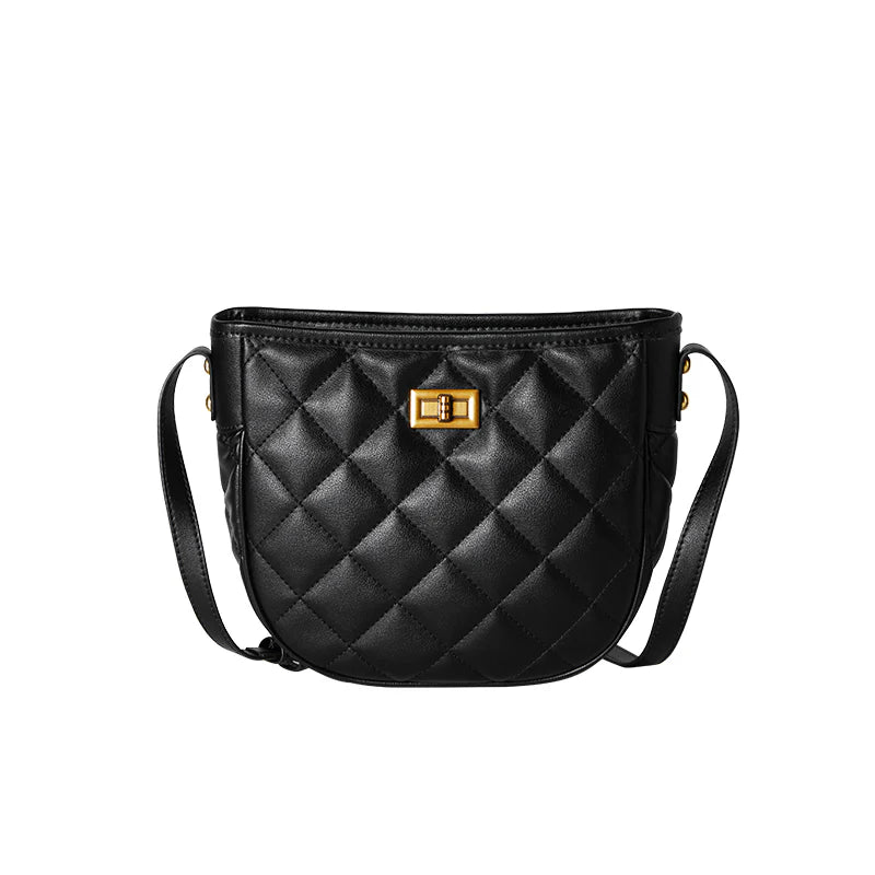 Nalandu Vault Quilted Leather Crossbody Shoulder Bag - Black