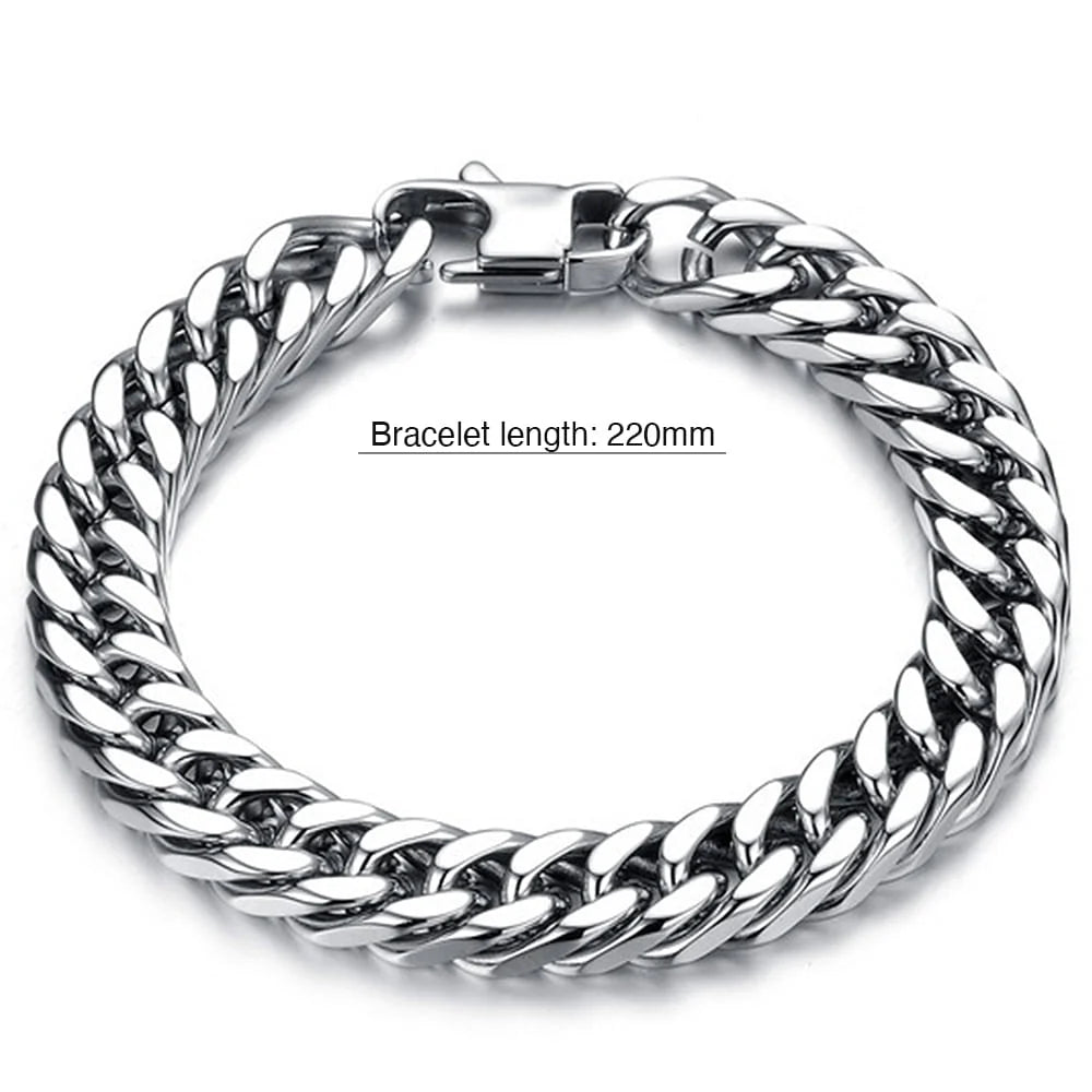Bullion Gold Curb Chain Stainless Steel Bracelet 12mm