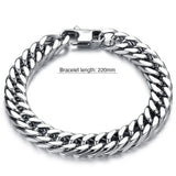Bullion Gold Curb Chain Stainless Steel Bracelet 12mm