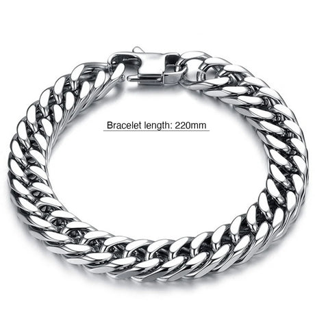 Bullion Gold Curb Chain Stainless Steel Bracelet 12mm